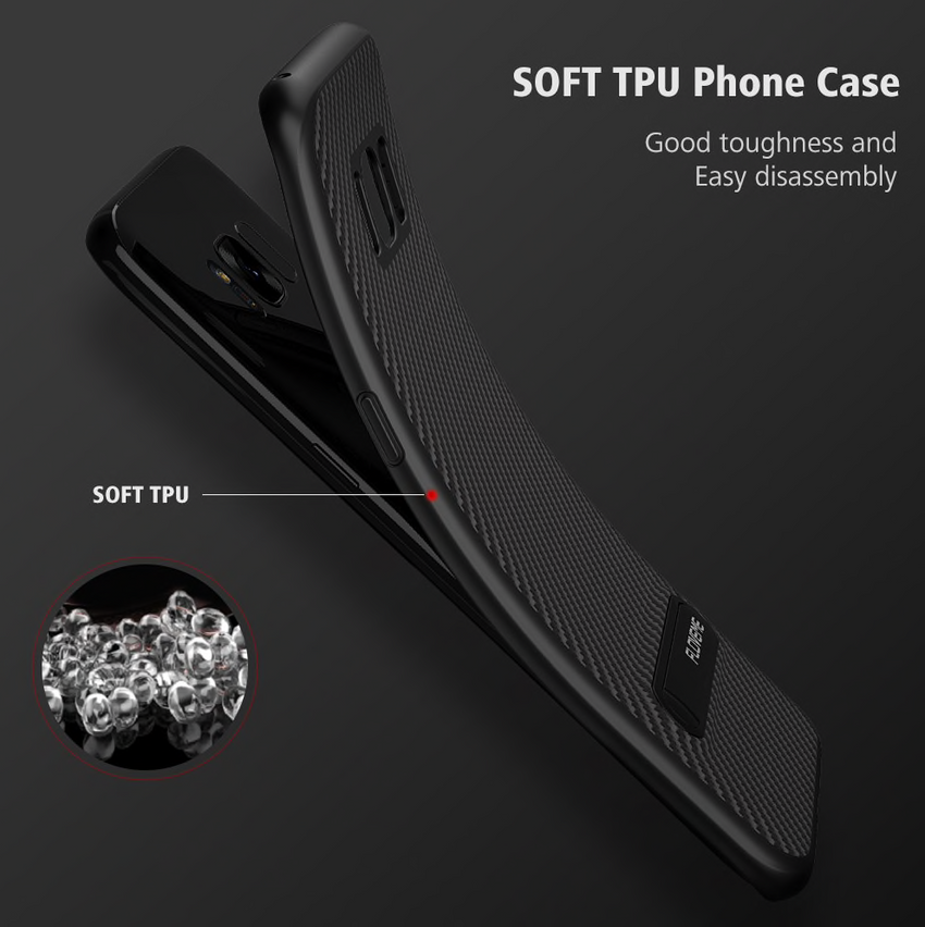 Kickstand Carbon Fibre Case (TPU) - Samsung Galaxy S9 Plus